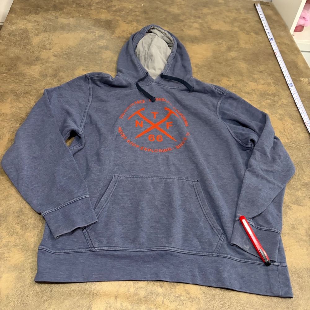 The North Face Hoodie Mens XL Blue Graphic Pullover Fleece 419731